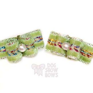 Modelo PISTACHIO-VELVET- Dúo Lazo Artesanal Terciopelo (endurecido)