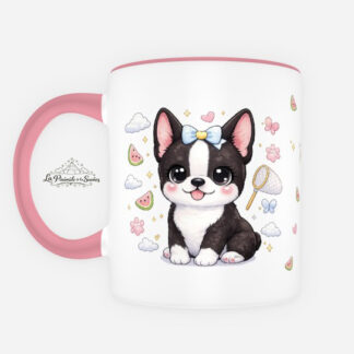 Taza de Boston Terrier estilo Kawaii