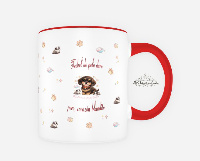 Taza de Teckel de Pelo Duro estilo Kawaii