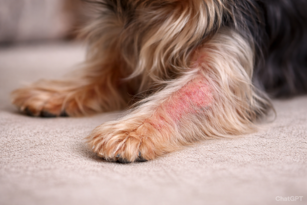 Perro con dermatitis