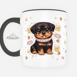 Taza de Rottweiler estilo Kawaii