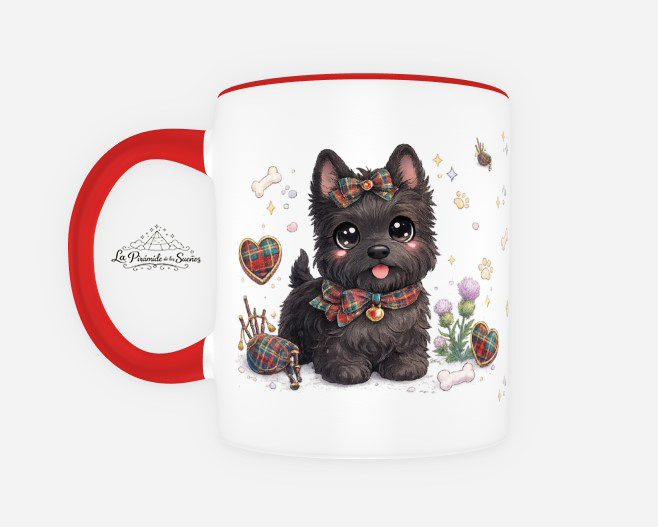 Taza de Scottish Terrier estilo Kawaii