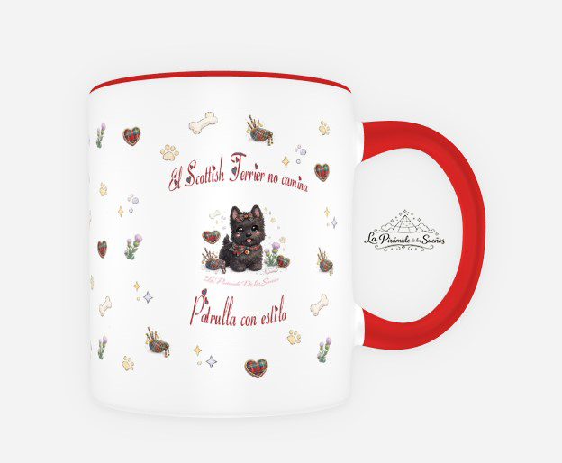 Taza de Scottish Terrier estilo Kawaii