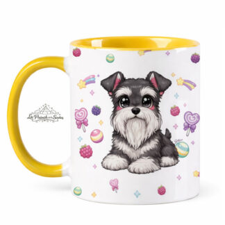Taza de Schnauzer estilo Kawaii