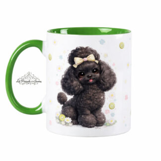 Taza Caniche Negro estilo Kawaii