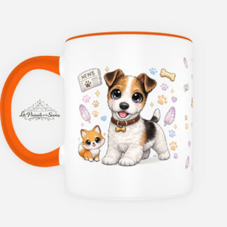 Taza de Fox Terrier estilo Kawaii